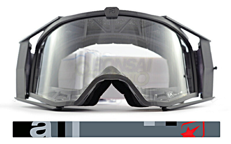 8Kゴーグル ユーロフィット シングルクリアレンズ グレー/グレー