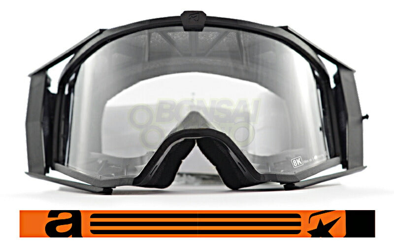 8Kゴーグル ユーロフィット シングルクリアレンズ ブラック/オレンジ