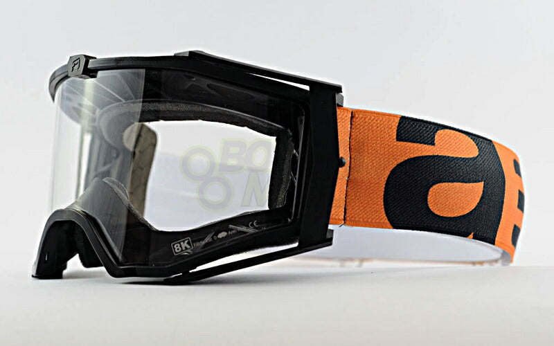 8Kゴーグル ユーロフィット シングルクリアレンズ ブラック/オレンジ