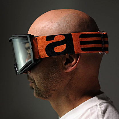 8Kゴーグル ユーロフィット シングルクリアレンズ ブラック/オレンジ