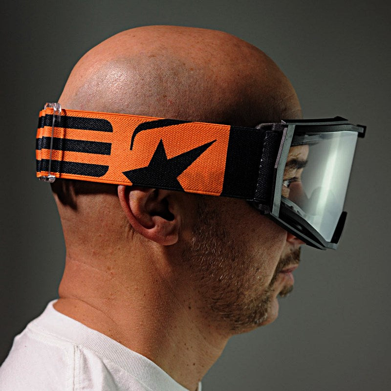 8Kゴーグル ユーロフィット シングルクリアレンズ ブラック/オレンジ