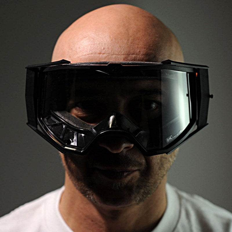 8Kゴーグル ユーロフィット シングルクリアレンズ ブラック/オレンジ