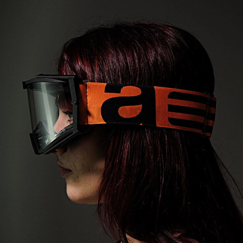 8Kゴーグル ユーロフィット シングルクリアレンズ ブラック/オレンジ