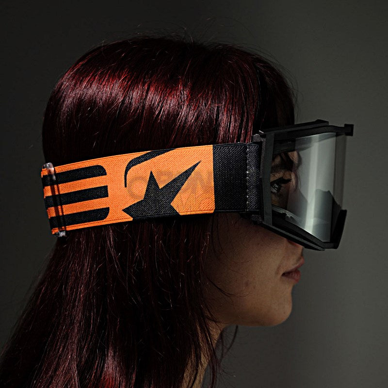 8Kゴーグル ユーロフィット シングルクリアレンズ ブラック/オレンジ