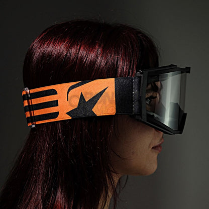 8Kゴーグル ユーロフィット シングルクリアレンズ ブラック/オレンジ