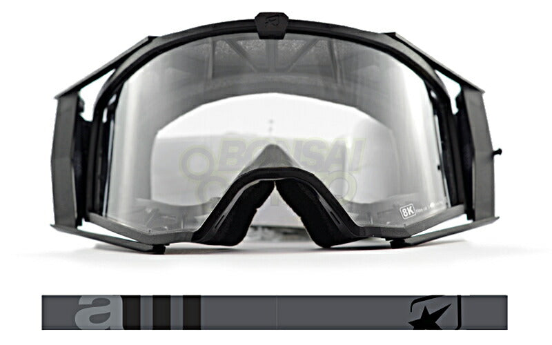 8Kゴーグル ユーロフィット シングルクリアレンズ ブラック/グレー