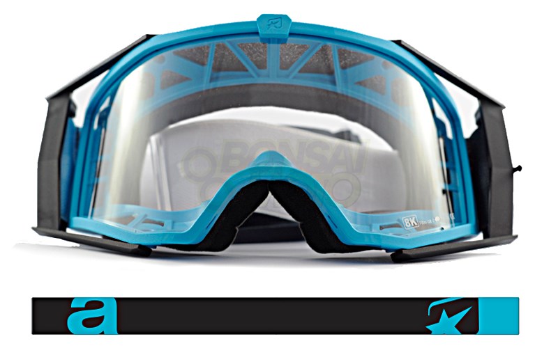 8Kゴーグル ユーロフィット シングルクリアレンズ ターコイズ/ブラック