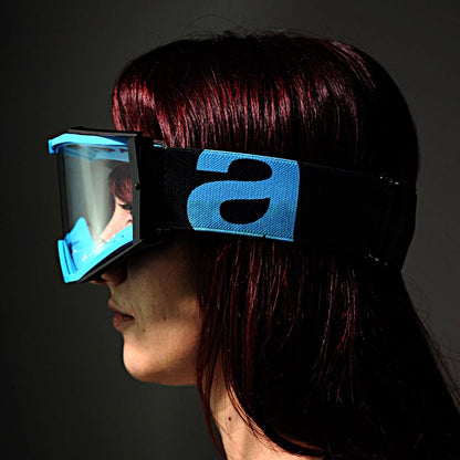 8Kゴーグル ユーロフィット シングルクリアレンズ ターコイズ/ブラック