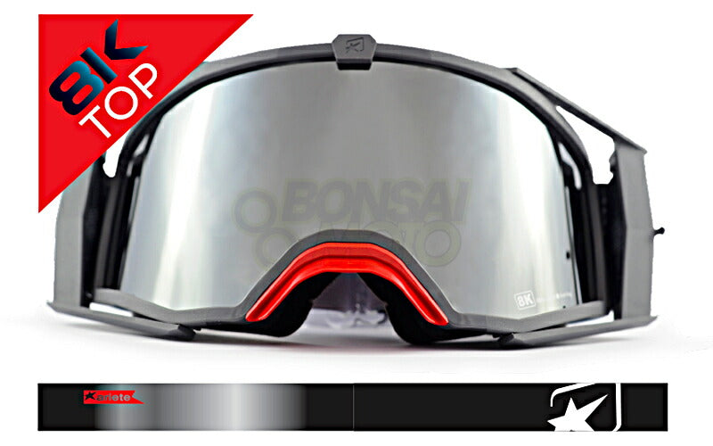 8Kトップゴーグル ユーロフィット ライトスモークミラーシングルレンズ グレー/ブラック