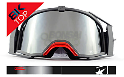 8Kトップゴーグル ユーロフィット ライトスモークミラーシングルレンズ グレー/ブラック