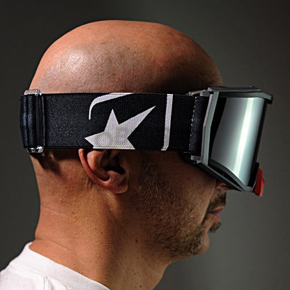 8Kトップゴーグル ユーロフィット ライトスモークミラーシングルレンズ グレー/ブラック