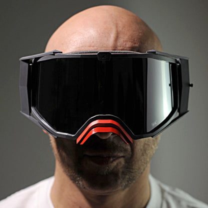 8Kトップゴーグル ユーロフィット ライトスモークミラーシングルレンズ グレー/ブラック
