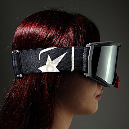 8Kトップゴーグル ユーロフィット ライトスモークミラーシングルレンズ グレー/ブラック