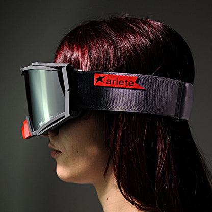 8Kトップゴーグル ユーロフィット ライトスモークミラーシングルレンズ グレー/ブラック