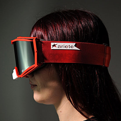 8Kトップゴーグル ユーロフィット ライトスモークミラーシングルレンズ レッド/レッド