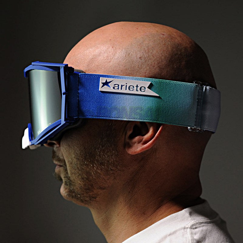 8Kトップゴーグル ユーロフィット ライトスモークミラーシングルレンズ ブルー/ブルー