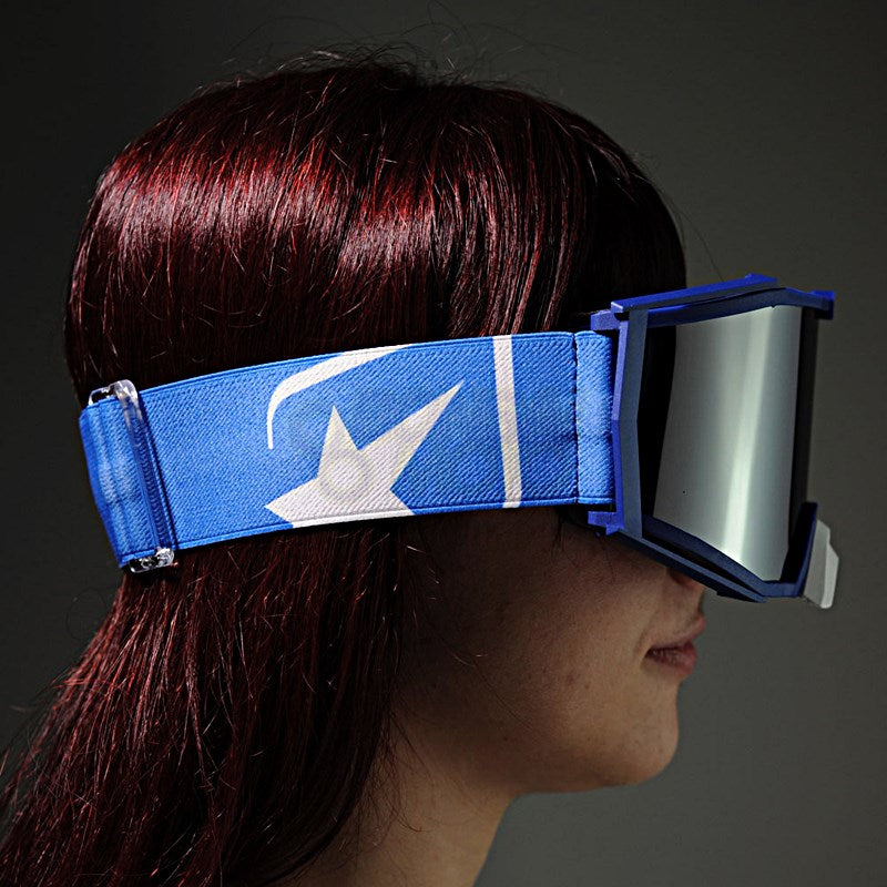 8Kトップゴーグル ユーロフィット ライトスモークミラーシングルレンズ ブルー/ブルー