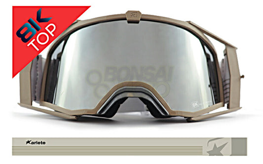 8Kトップゴーグル ユーロフィット ライトスモークミラーシングルレンズ ベージュ/ベージュ