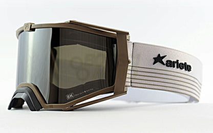 8Kトップゴーグル ユーロフィット ライトスモークミラーシングルレンズ ベージュ/ベージュ