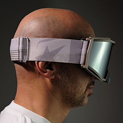 8Kトップゴーグル ユーロフィット ライトスモークミラーシングルレンズ ベージュ/ベージュ