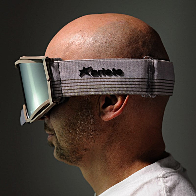 8Kトップゴーグル ユーロフィット ライトスモークミラーシングルレンズ ベージュ/ベージュ