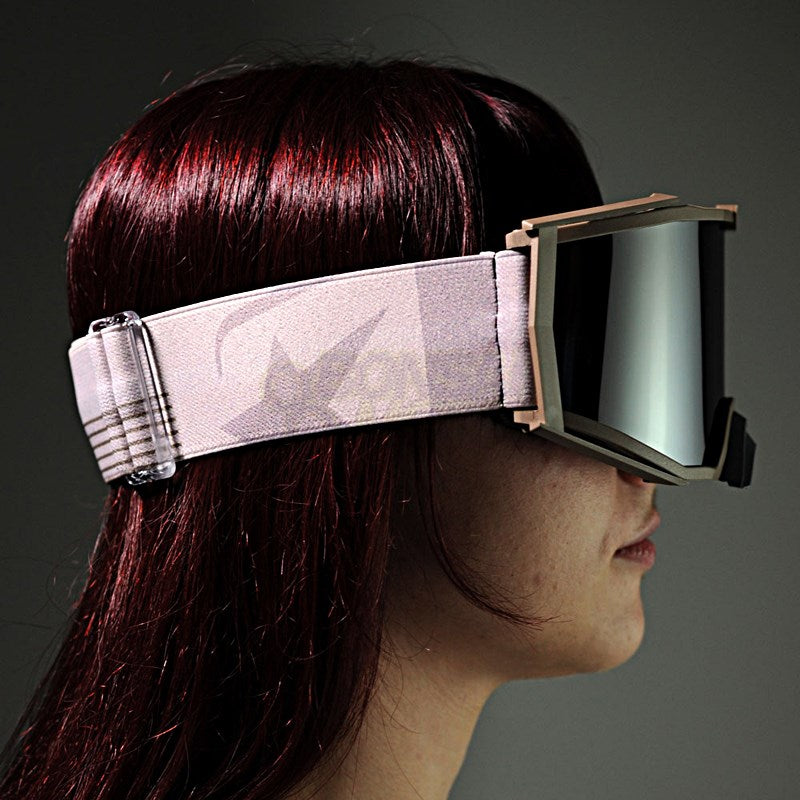 8Kトップゴーグル ユーロフィット ライトスモークミラーシングルレンズ ベージュ/ベージュ