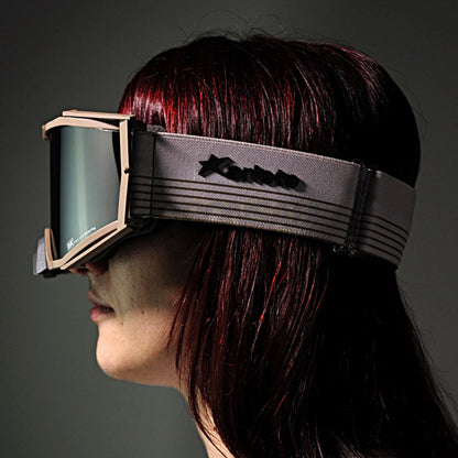 8Kトップゴーグル ユーロフィット ライトスモークミラーシングルレンズ ベージュ/ベージュ