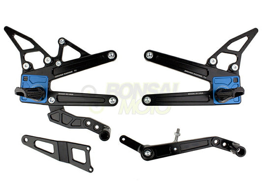 TT Rear Sets Blue R1/M/S