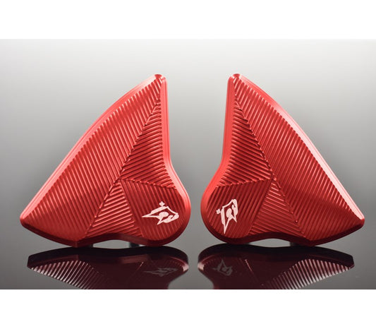 Mirror Eliminator (Mirror Block Off) Red, Left and Right Set R-6