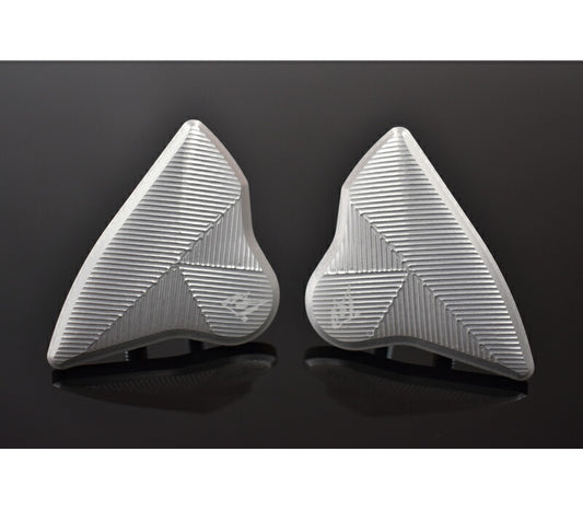 Mirror Eliminator (Mirror Block Off) Silver Left and Right Set R-6