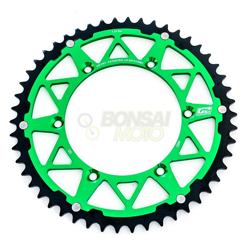 デュアル スチールリング スプロケット  グリーン 51丁   カワサキ用