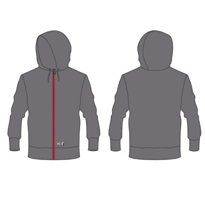 Zip-up Hoodie, Gray, Large