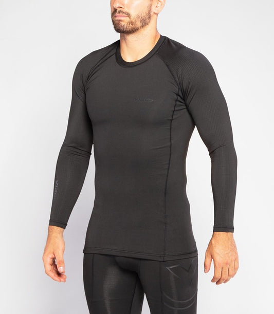ロングスリーブ コンプレッション(SiO2) メンズ ブラック XL