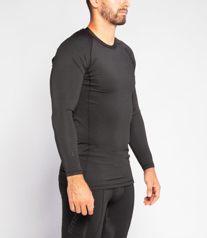 ロングスリーブ コンプレッション(SiO2) メンズ ブラック XL
