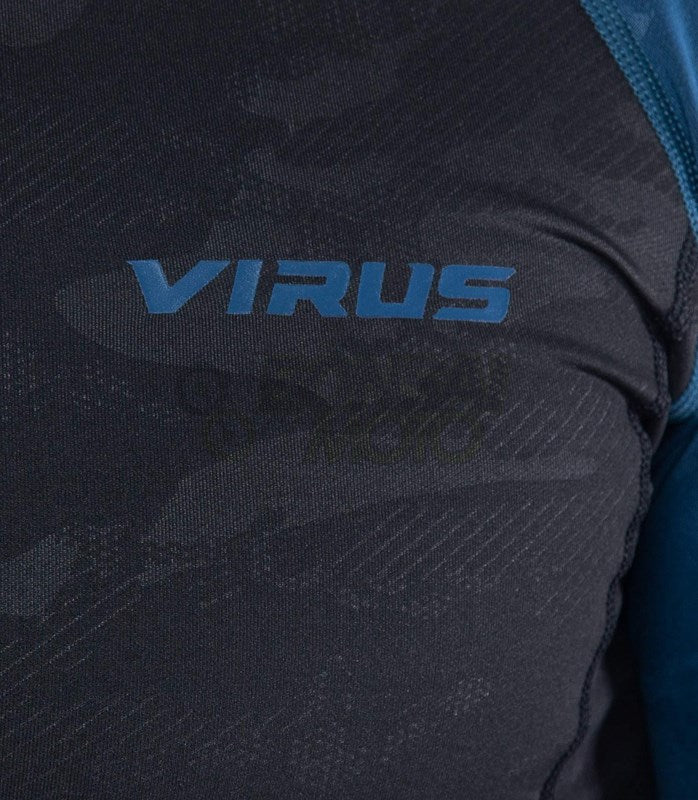 ロングスリーブ コンプレッション(SiO2) メンズ ブルーカモ XL