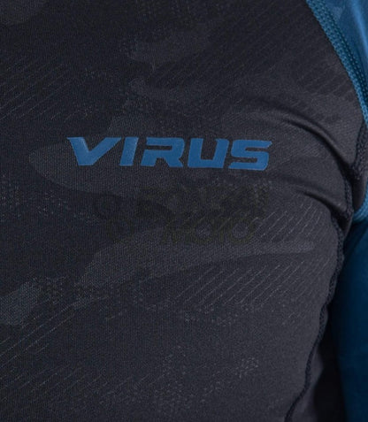 ロングスリーブ コンプレッション(SiO2) メンズ ブルーカモ XL