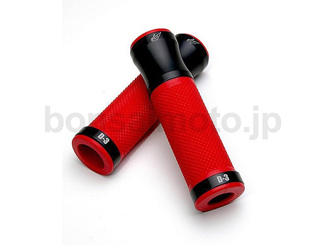 D-3 グリップ オープンエンド レッド×グレー 全長120mm