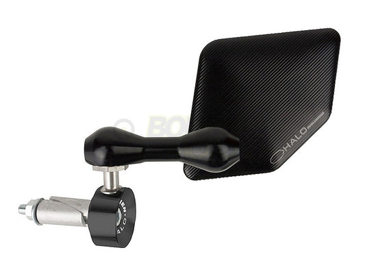 Halo SS Bar End Mirror, Right Side, Universal, Black, 1 pc.
