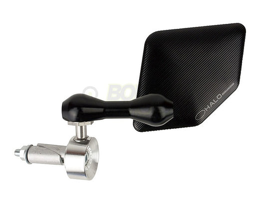 Halo SS Bar End Mirror, Right Side, No Bar End Adapter, Silver, 1 piece