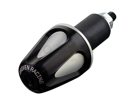 D-AXIS Bar End Plugs, Universal, Black/Silver, 2-Piece Set