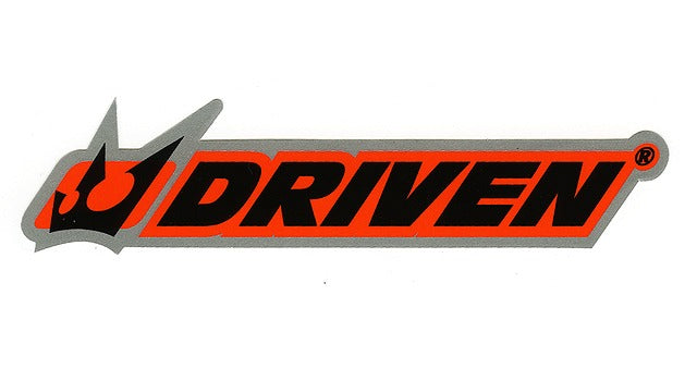 DRIVENロゴステッカー  メタルシルバー＆オレンジ 150mm×35mm