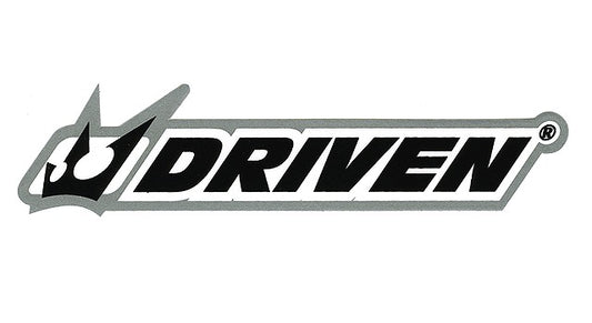 DRIVEN Logo Sticker Metal Silver & Black 150mm x 35mm