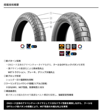 バトラックス アドベンチャー トレイル AT41 110/80 R19 M/C 59V TL チューブレスタイプ フロント ラジアル ツーリング オートバイ