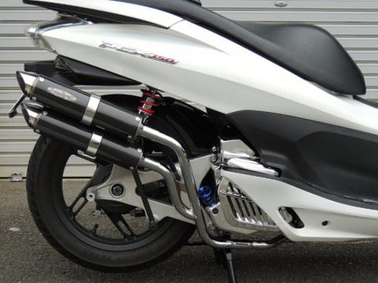 PCX150 マフラー WGPラプター スチールメッキ/ブラックカーボン PCX150