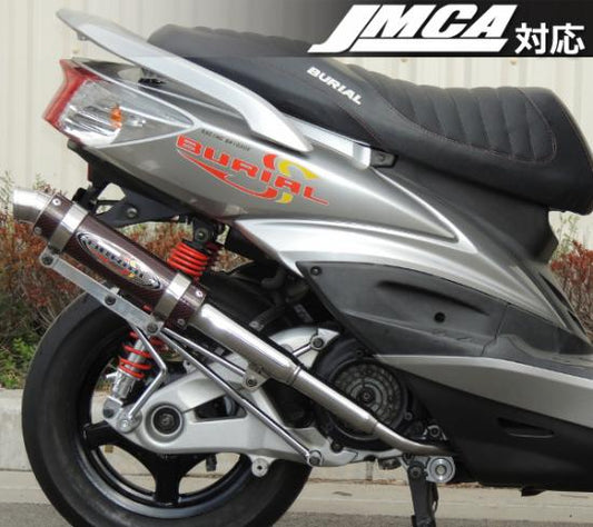 Cygnus X125 Exhaust GP Version Mark 4 with Air-Fuel Boss & O2 Sensor Boss Stainless/Black Carbon Cygnus X125
