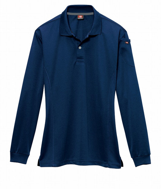 長袖ポロシャツ ドライメッシュ ネイビー オールシーズン ユニセックス