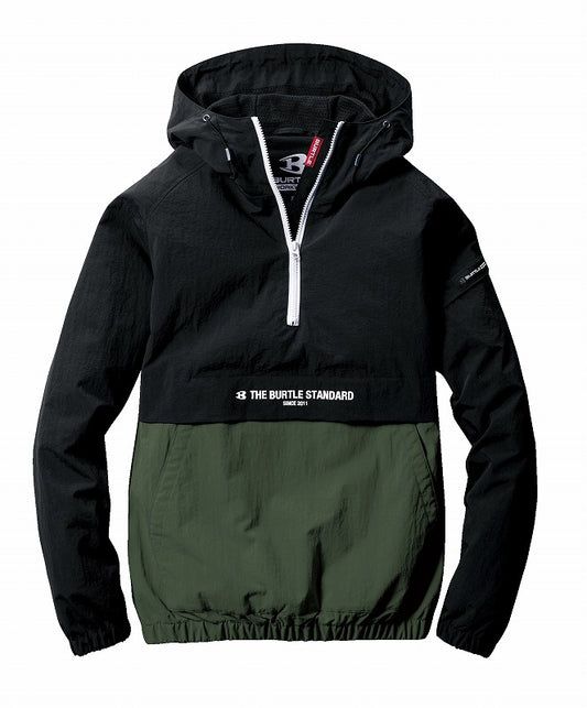 防風アノラックパーカー ミルスグリーン ユニセックス 秋冬用