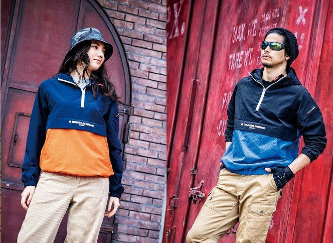 防風アノラックパーカー サーフブルー ユニセックス 秋冬用