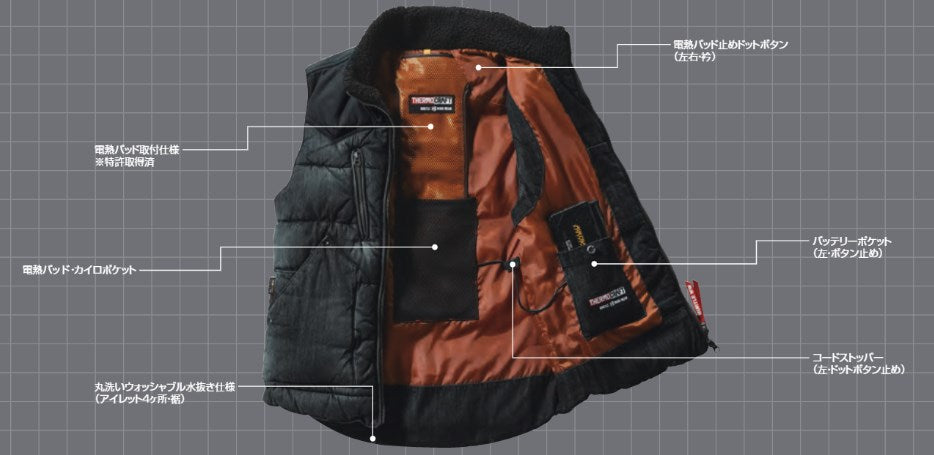 防寒ベスト 45/インディゴ XL