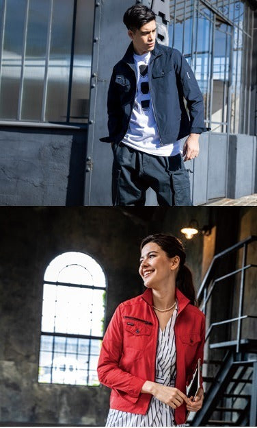 長袖レイザージャケット レッド オールシーズン ユニセックス